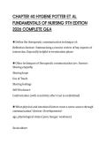 CHAPTER 40 HYGIENE POTTER ET AL FUNDAMENTALS OF NURSING 9TH EDITION 2026 COMPLETE Q&A