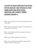 CHAPTER 46 FEMALE REPRODUCTIVE SYSTEM PATTON ANATOMY AND PHYSIOLOGY STUDY GUIDE LATEST 2026 WITH ACTUAL QUESTIONS AND CORRECT VERIFIED ANSWERS GRADED A&plus;