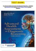 TEST BANK&colon;   For Advanced Health Assessment And Diagnostic Reasoning&colon; &period; 3rd Edition By Jacqueline Rhoads &lpar;Author&rpar;&comma; Sandra Wiggins Petersen &lpar;Author&rpar;  Graded A&plus;