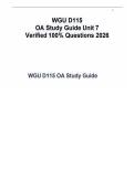WGU D115 Advanced Pathophysiology &vert; Unit 7 OA Study Guide &vert; Verified Q&A &vert; 2026 Edition