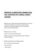 DERIVATIVE CLASSIFICATION TRAINING EXAM 2026 QUESTIONS WITH VERIFIED CORRECT ANSWERS