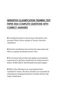 DERIVATIVE CLASSIFICATION TRAINING TEST PAPER 2026 COMPLETE QUESTIONS WITH CORRECT ANSWERS