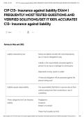 CIP C13- Insurance against liability EXAM &vert; FREQUENTLY MOST TESTED QUESTIONS AND VERIFIED SOLUTIONS&sol;GET IT 100&percnt; ACCURATE&excl;&excl; C13- Insurance against liability
