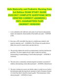 Safe Maternity and Pediatric Nursing Care  3rd Edition EXAM STUDY GUIDE  2026&sol;2027 COMPLETE QUESTIONS WITH  VERIFIED CORRECT ANSWERS &vert;&vert;  100&percnt; GUARANTEED PASS  <NEWEST VERSION> 