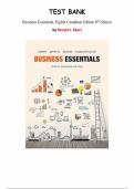 Business Essentials 8th Canadian Edition &ndash; Ronald J&period; Ebert &vert; Test Bank Chapters 1&ndash;15 &vert; Complete Exam Questions & Verified Answers &vert; Latest Update