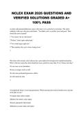 NCLEX EXAM 2026 QUESTIONS AND VERIFIED SOLUTIONS GRADED A&plus; 100&percnt; PASS