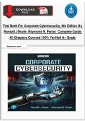 Test Bank For Corporate Cybersecurity&comma; 6th Edition By Randall J Boyle&comma; Raymond R&period; Panko  Complete Guide All Chapters Covered 100&percnt; Verified A&plus; Grade