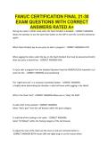 FANUC CERTIFICATION FINAL 21-30 EXAM QUESTIONS WITH CORRECT ANSWERS RATED A&plus;&period;pdf