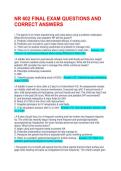 NR 602 FINAL EXAM QUESTIONS AND CORRECT ANSWERS  