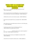 FANUC TEST 12-13 EXAM TEST QUESTIONS WITH VERIFIED ANSWERS&period;