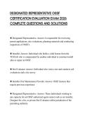 DESIGNATED REPRESENTATIVE OSSF CERTIFICATION EVALUATION EXAM 2026 COMPLETE QUESTIONS AND SOLUTIONS