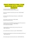 FANUC ROBOTICS FINAL EXAM QUESTIONS WITH CORRECT ANSWERS