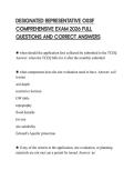 DESIGNATED REPRESENTATIVE OSSF COMPREHENSIVE EXAM 2026 FULL QUESTIONS AND CORRECT ANSWERS