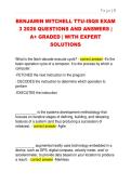 BENJAMIN MITCHELL TTU-ISQS EXAM  3 2026 QUESTIONS AND ANSWERS &vert;  A&plus; GRADED &vert; WITH EXPERT  SOLUTIONS