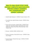 Alpha Phi Alpha EXAM STUDY GUIDE  2026&sol;2027 COMPLETE QUESTIONS WITH  VERIFIED CORRECT ANSWERS &vert;&vert;  100&percnt; GUARANTEED PASS  <NEWEST VERSION> 