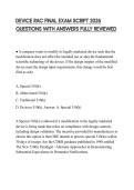 DEVICE RAC FINAL EXAM SCRIPT 2026 QUESTIONS WITH ANSWERS FULLY REVIEWED