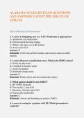 ALABAMA NCLEX-RN EXAM QUESTIONS AND ANSWERS LATEST 2025-2026 EXAM UPDATE