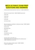 MECH 45 FANUC EXAM PREP QUESTIONS AND ANSWERS