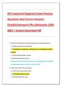 NYC Industrial Hygienist Exam Practice  Questions And Correct Answers  &lpar;Verified Answers&rpar; Plus Rationales 2026  Q&A &vert; Instant Download Pdf