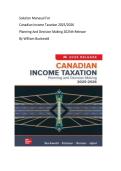 SOLUTION MANAUAL FOR Canadian Income Taxation 2025&sol;2026 Planning And Decision Making&period;2025th Release&colon; By William Buckwold