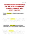 CRISIS PREVENTION INTERVENTION  CPI TEST 2026 QUESTIONS AND  ANSWERS &vert; A&plus; GRADED &vert; WITH  EXPERT SOLUTIONS 