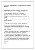 NURS 1100 Communication EAQ Questions With Complete Solutions