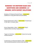 NURSING 109 MIDTERM EXAM 2026  QUESTIONS AND ANSWERS &vert; A&plus;  GRADED &vert; WITH EXPERT SOLUTIONS 