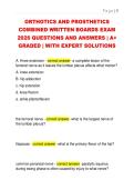 ORTHOTICS AND PROSTHETICS  COMBINED WRITTEN BOARDS EXAM  2026 QUESTIONS AND ANSWERS &vert; A&plus;  GRADED &vert; WITH EXPERT SOLUTIONS