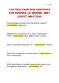 TSA FINAL EXAM 2026 QUESTIONS  AND ANSWERS &vert; A&plus; GRADED &vert; WITH  EXPERT SOLUTIONS 