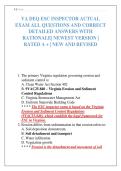 VA DEQ ESC INSPECTOR ACTUAL EXAM ALL QUESTIONS AND CORRECT DETAILED ANSWERS WITH RATIONALE&vert; NEWEST VERSION &vert; RATED A &plus; &vert; NEW AND REVISED