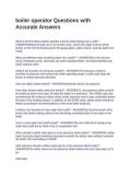 boiler operator Questions with Accurate Answers