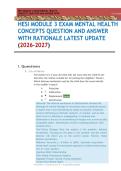 HESI MODULE 3 EXAM MENTAL HEALTH CONCEPTS QUESTION AND ANSWER WITH RATIONALE LATEST UPDATE  &lpar;2026-2027&rpar;