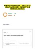WGU D402 COMMUNITY AND PUBLIC HEALTH WITH 100&percnt; CORRECT AND VERIFIED ANSWERS
