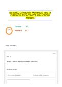 WGU D402 COMMUNITY AND PUBLIC HEALTH EXAM WITH 100&percnt; CORRECT AND VERIFIED ANSWERS