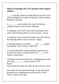 Medical Terminology HSC-1531 Questions With Complete Solutions