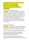 NSF SPECIALIST CNIC INSTALLATION SECURITY ACTUAL EXAM QUESTIONS AND CORRECT DETAILED ANSWERS &lpar;VERIFIED ANSWERS&rpar;&period;docx