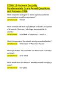 CCNA 16-Network Security Fundamentals Exam Actual Questions and Answers 2026&period;docx