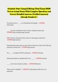 Seminole State Campell Biology Final Exam 2026 Newest Actual Exam With Complete Questions and Correct Detailed Answers &lpar;Verified Answers&rpar; &vert;Already Graded A&plus;
