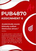 PUB4870 ASSIGNMENT 6 SUMMARTIVE PORTFOLIO 2025 &ast;COMPLETE ANSWERS&ast; DUE DATE 26 JANUARY 2026 &lpar;BEST ANSWERS FOR THIS PORTFOLIO&rpar;