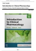 Test Bank - Introduction to Clinical Pharmacology 10th Edition &lpar;Visovsky&comma; 2022&rpar; Chapter 1-20 &vert; All Chapters with Answers and Rationales