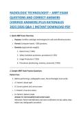 Radiologic Technologist ARRT Exam Test Bank Verified Questions Answers 2025&sol; 2026
