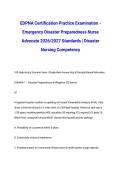 EDPNA Certification Practice Examination - Emergency Disaster Preparedness Nurse Advocate 2026&sol;2027 Standards &vert; Disaster Nursing Competency