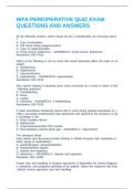 NIFA PERIOPERATIVE QUIZ EXAM QUESTIONS AND ANSWERS