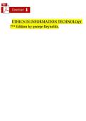 Test Bank for Ethics in Information Technology&comma; 7th Edition &lpar;George Reynolds&rpar; &vert; All Chapters