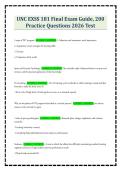 UNC EXSS 181 Final Exam Guide&comma; 200 Practice Questions 2026 Test