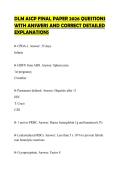 DLM ASCP FINAL PAPER 2026 QUESTIONS WITH ANSWERS AND CORRECT DETAILED EXPLANATIONS