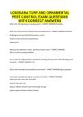 LOUISIANA TURF AND ORNAMENTAL PEST CONTROL EXAM QUESTIONS WITH CORRECT ANSWERS&period;pdf