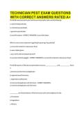TECHNICIAN PEST EXAM QUESTIONS WITH CORRECT ANSWERS RATED A&plus;