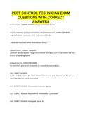 PEST CONTROL TECHNICIAN EXAM QUESTIONS WITH CORRECT ANSWERS