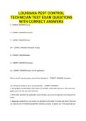 LOUISIANA PEST CONTROL TECHNICIAN TEST EXAM QUESTIONS WITH CORRECT ANSWERS
